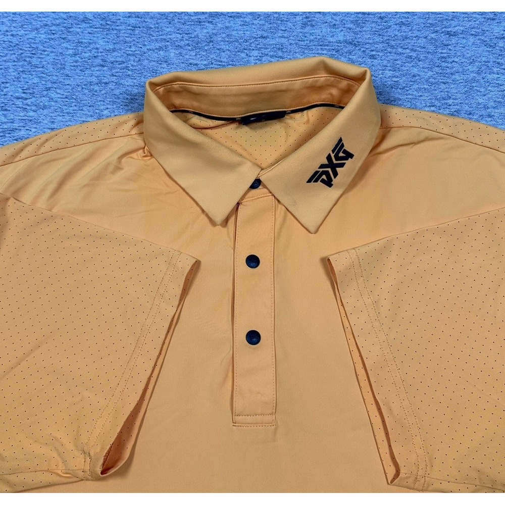 PXG Parsons Xtreme Golf Polo Shirt Mens Medium Orange Performance Stretch